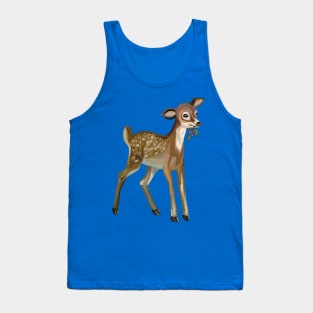 Spotted Christmas Fawn with Holly Tank Top